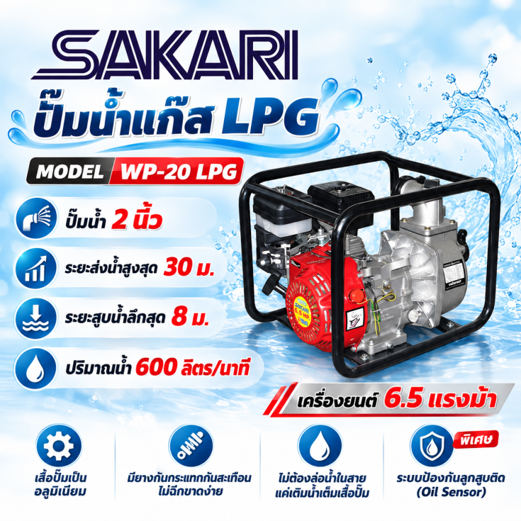 เครื่องสูบน้ำ WP20X LPG